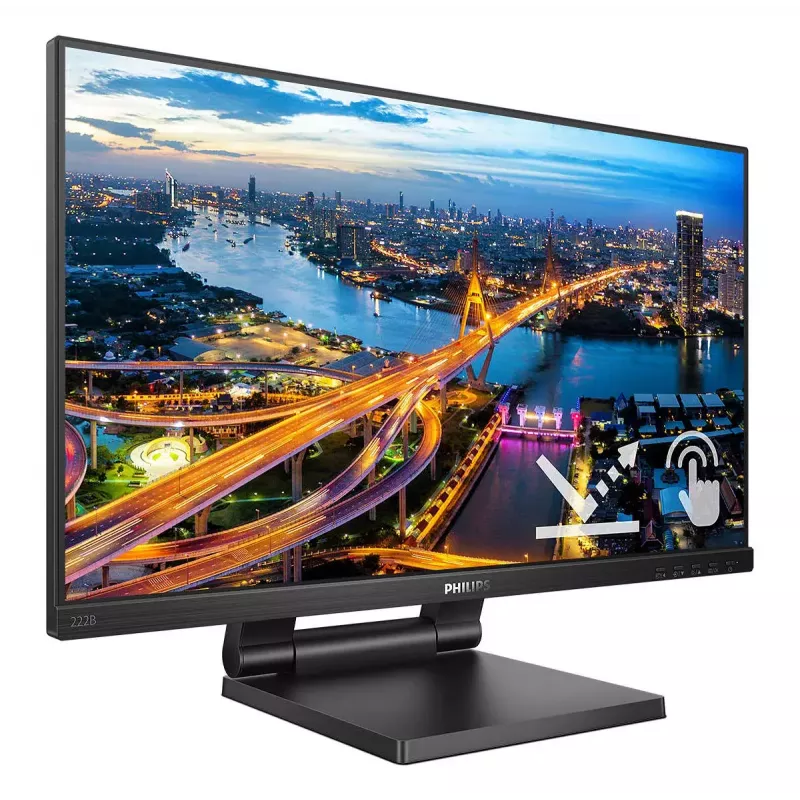 Philips B Line 222B1TC/00 datora monitors 54,6 cm (21,5 collu) 1920 x 1080 pikseļi Full HD LED skārienekrāns Melns