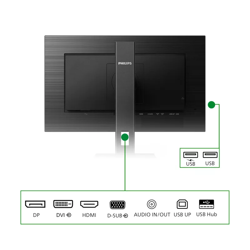 Philips 242B1G/00 datora monitors 60,5 cm (23,8 collas) 1920 x 1080 pikseļi Full HD LED Melns