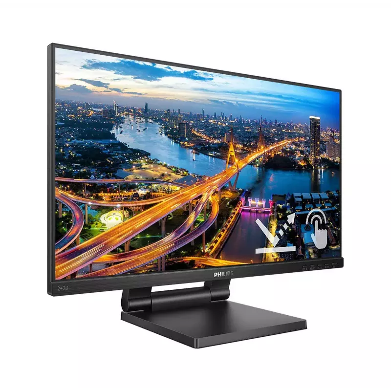 Philips 242B1TC/00 datora monitors 60,5 cm (23,8 collu) 1920 x 1080 pikseļi Full HD LED skārienekrāns Melns