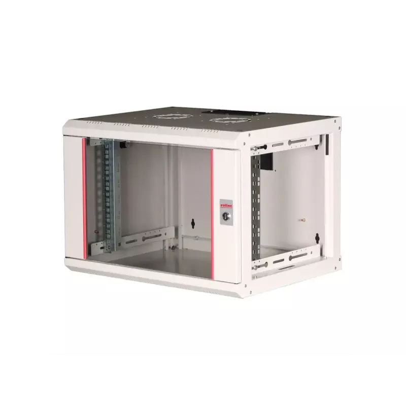 Pie sienas stiprināms statīvs ROLINE Pro 7U 19 collas, 600x450 PxD, pelēks, IP20, atslēgas slēdzene