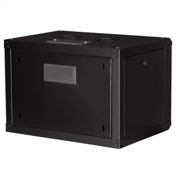 ROLINE 19 collu pie sienas stiprināms statīvs Pro 7U, 600x450 mm PxM, melns, atslēgas slēdzene, IP20