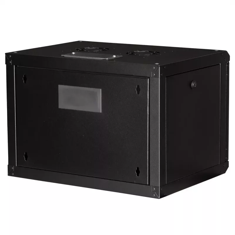 ROLINE 19 collu pie sienas stiprināms statīvs Pro 7U, 600x450 mm PxM, melns, atslēgas slēdzene, IP20