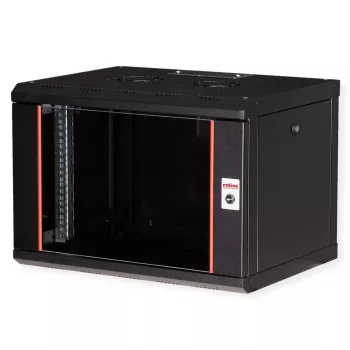 ROLINE 19 collu pie sienas stiprināms statīvs Pro 7U, 600x450 mm PxM, melns, atslēgas slēdzene, IP20