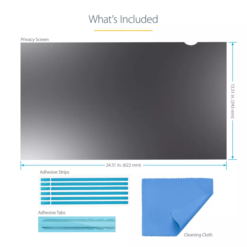 StarTech.com 28 collu 16:9 datora monitora privātuma filtrs, pretatspīduma privātuma ekrāns ar 51% zilās gaismas samazinājumu, monitora ekrāna aizsargs ar +/- 30° skata leņķi