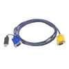 ATEN USB KVM kabelis 3m, 3 m, VGA, melns, HDB-15 + USB A, SPHD-15, vīrišķais