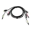 ATEN HDMI KVM kabelis 1,8 m, 1,8 m, HDMI, melns, HDMI, USB A, 2 x 3,5 mm, HDMI, USB B, 2 x 3,5 mm, vīrišķais