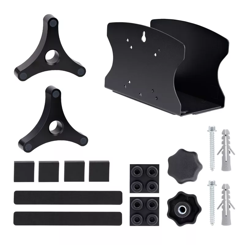 StarTech.com datora sienas stiprinājuma kronšteins, piemērots galddatoriem līdz 18 kg, bezinstrumentu regulēšana 1,9–7,8 collas (50–200 mm), lielas slodzes sienas plaukts/turētājs datora korpusam/tornim