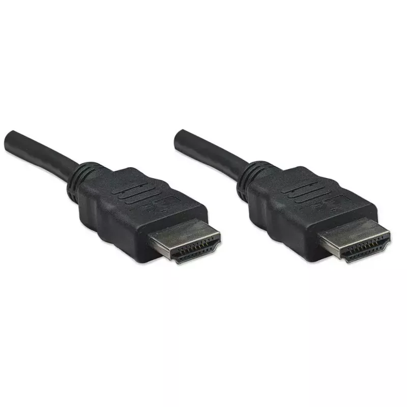 Manhattan HDMI kabelis, 1080p@60Hz (High Speed), 7,5m, Vīriešu uz vīriešu, Melns, Pilnībā ekranēts, Zeltīti kontakti, Mūža garantija