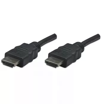 Manhattan HDMI kabelis, 1080p@60Hz (High Speed), 7,5m, Vīriešu uz vīriešu, Melns, Pilnībā ekranēts, Zeltīti kontakti, Mūža garantija
