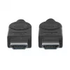 Manhattan HDMI kabelis, 1080p@60Hz (ātrdarbīgs), 10 m, vīrišķais–vīrišķais, melns, pilnībā ekranēts, zelta pārklājuma kontakti, mūža garantija