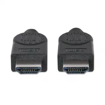 Manhattan HDMI kabelis, 1080p@60Hz (ātrdarbīgs), 10 m, vīrišķais–vīrišķais, melns, pilnībā ekranēts, zelta pārklājuma kontakti, mūža garantija