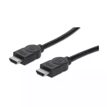 Manhattan HDMI kabelis, 1080p@60Hz (ātrdarbīgs), 10 m, vīrišķais–vīrišķais, melns, pilnībā ekranēts, zelta pārklājuma kontakti, mūža garantija