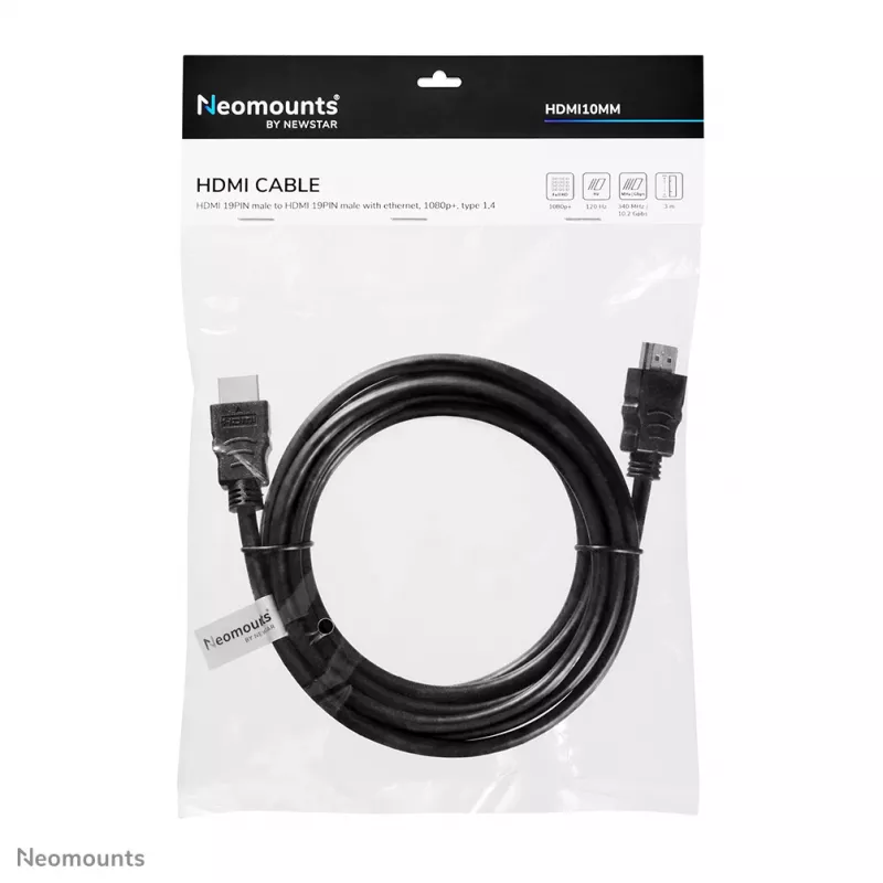 Neomounts HDMI10MM HDMI kabelis - 3 metri