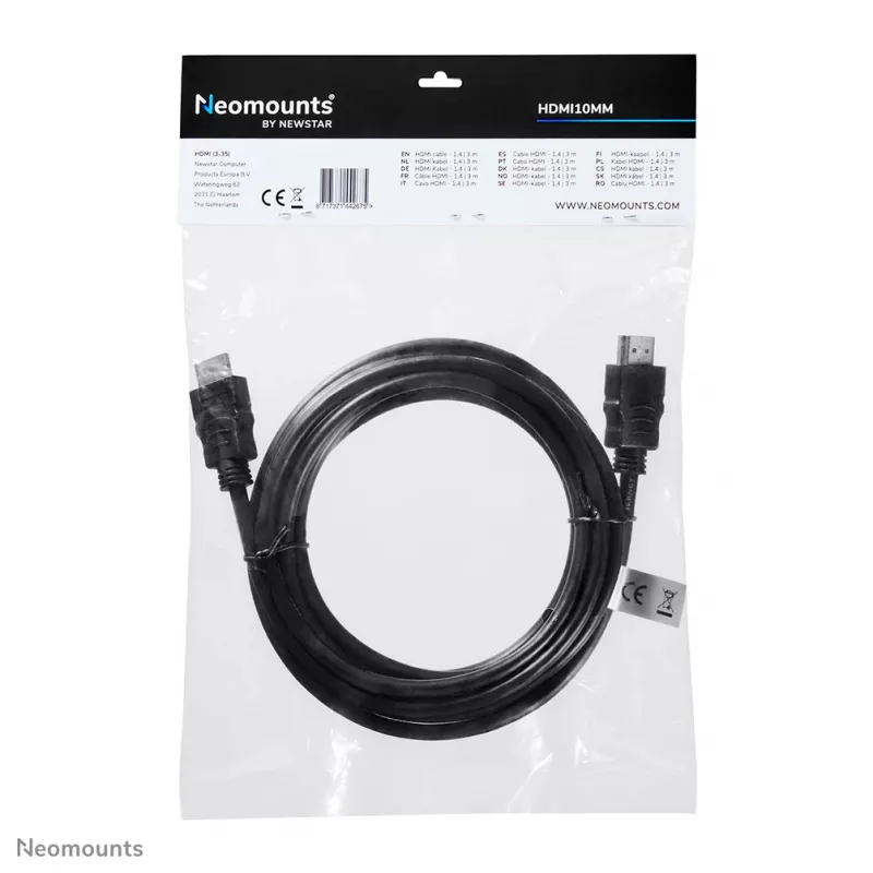 Neomounts HDMI10MM HDMI kabelis - 3 metri