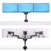 StarTech.com Trīskāršs monitoru galda stiprinājums līdz trim 27 collu ekrāniem, VESA 75x75/100x100, bezinstrumentu sviras regulēšana, C-skava/caurules stiprinājums, ar atsperēm aprīkotas sviras
