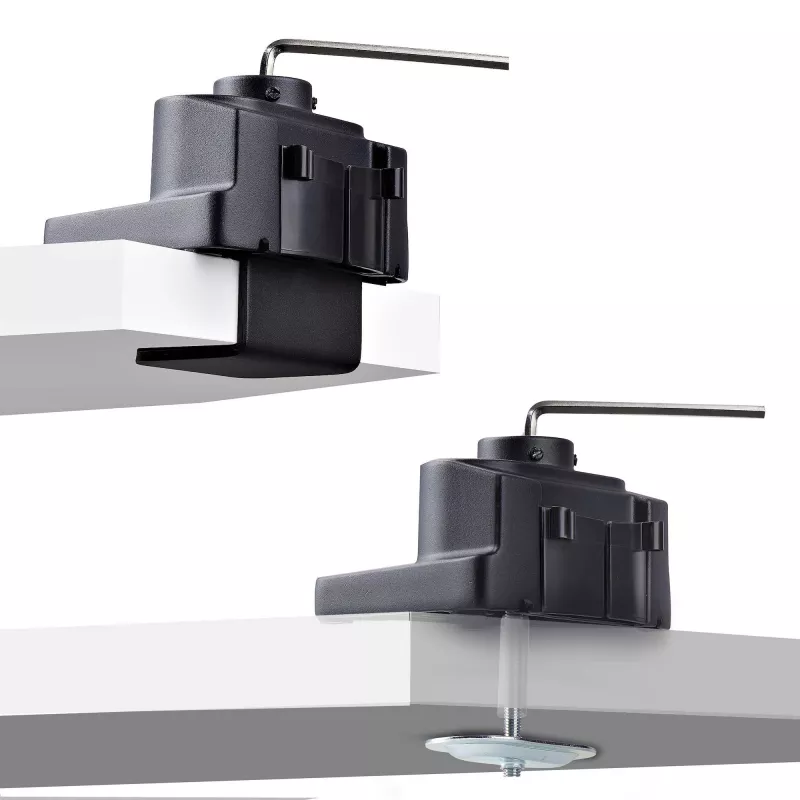StarTech.com Trīskāršs monitoru galda stiprinājums līdz trim 27 collu ekrāniem, VESA 75x75/100x100, bezinstrumentu sviras regulēšana, C-skava/caurules stiprinājums, ar atsperēm aprīkotas sviras