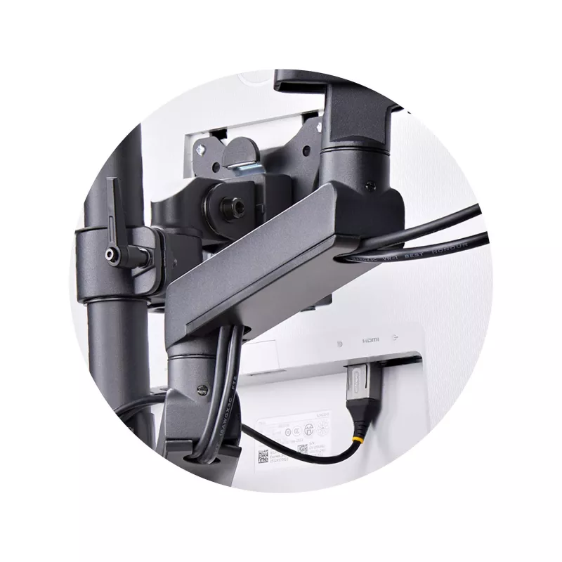 StarTech.com Trīskāršs monitoru galda stiprinājums līdz trim 27 collu ekrāniem, VESA 75x75/100x100, bezinstrumentu sviras regulēšana, C-skava/caurules stiprinājums, ar atsperēm aprīkotas sviras