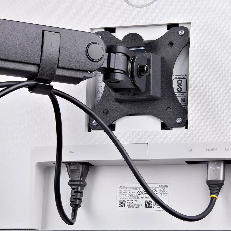 StarTech.com Trīskāršs monitoru galda stiprinājums līdz trim 27 collu ekrāniem, VESA 75x75/100x100, bezinstrumentu sviras regulēšana, C-skava/caurules stiprinājums, ar atsperēm aprīkotas sviras
