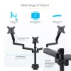 StarTech.com Trīskāršs monitoru galda stiprinājums līdz trim 27 collu ekrāniem, VESA 75x75/100x100, bezinstrumentu sviras regulēšana, C-skava/caurules stiprinājums, ar atsperēm aprīkotas sviras