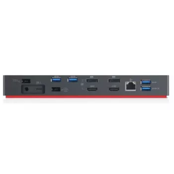 Lenovo 40AN0135EU klēpjdatora dokstacija/portu replikators Vadu Thunderbolt 3 Melns, Sarkans