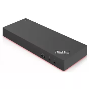 Lenovo 40AN0135EU klēpjdatora dokstacija/portu replikators Vadu Thunderbolt 3 Melns, Sarkans