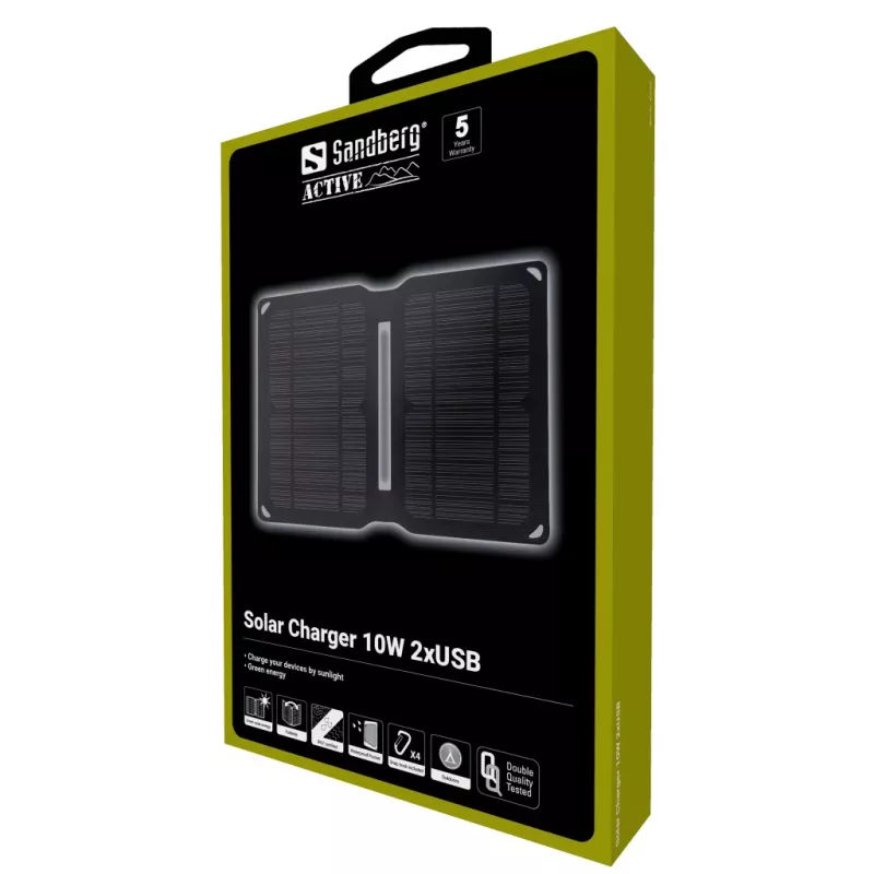 Sandberg Solar Charger 10W 2xUSB Outdoor Universal Melns