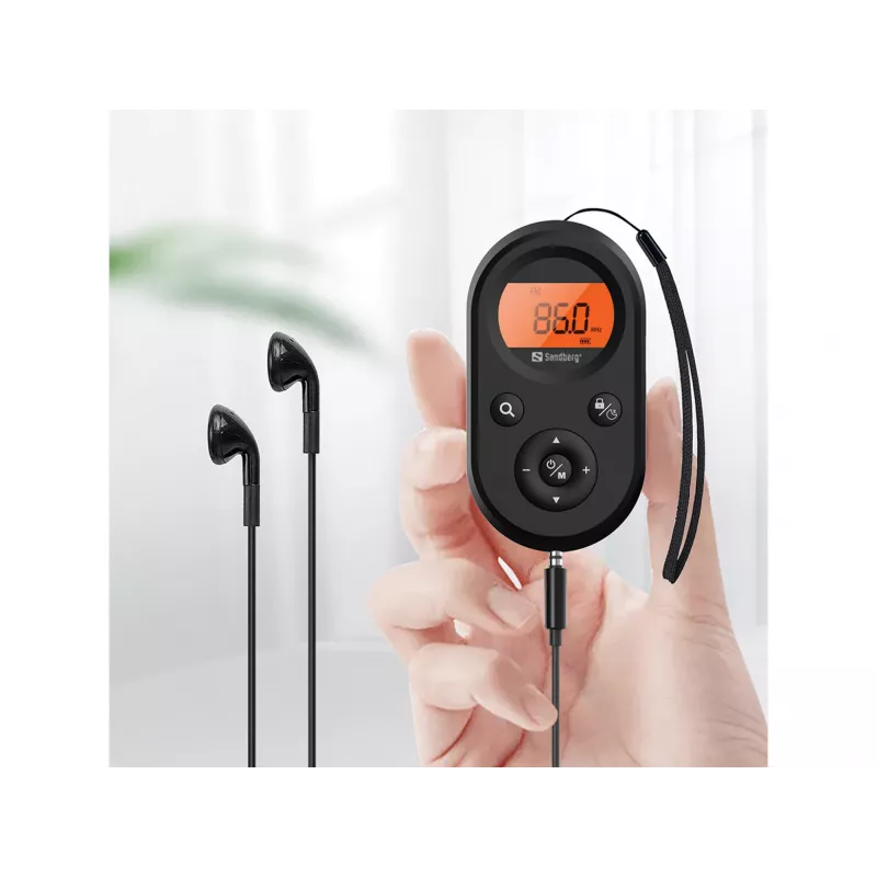 Sandberg Pocket Radio FM+AM uzlādējams, portatīvs, AM, FM, 76 - 108 MHz, 522-1710KHz (9KHz) / 520-170KHz (10KHz), dzintara, 3.5 mm