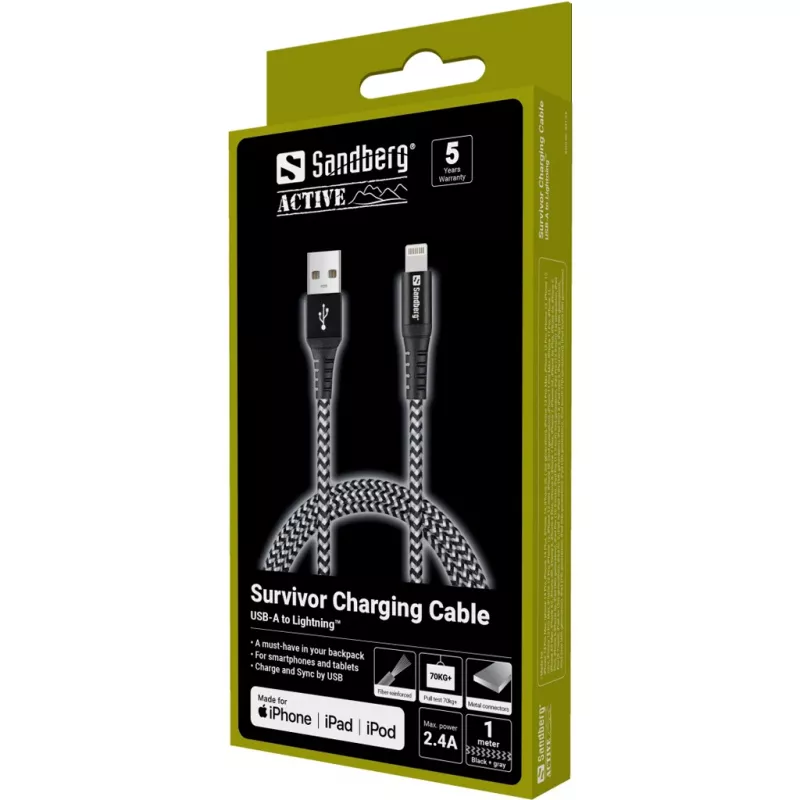 Sandberg Survivor Lightning kabelis 1M