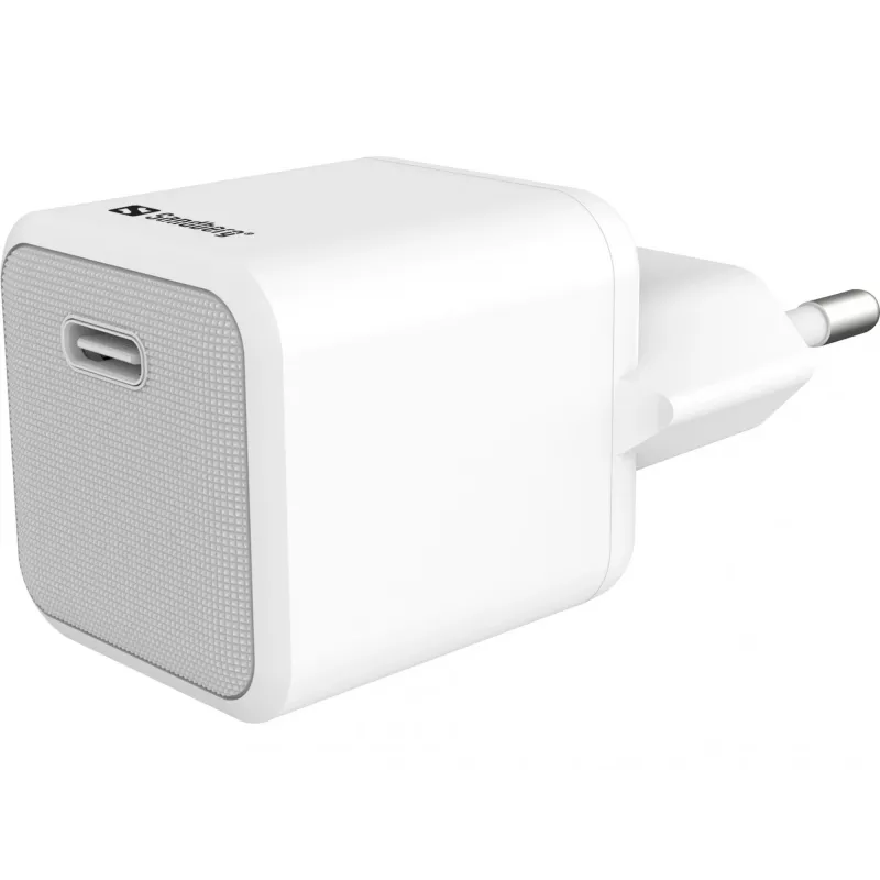 Maiņstrāvas lādētājs Sandberg 20W USB-C +Lightning 1M ātrā uzlāde, balts