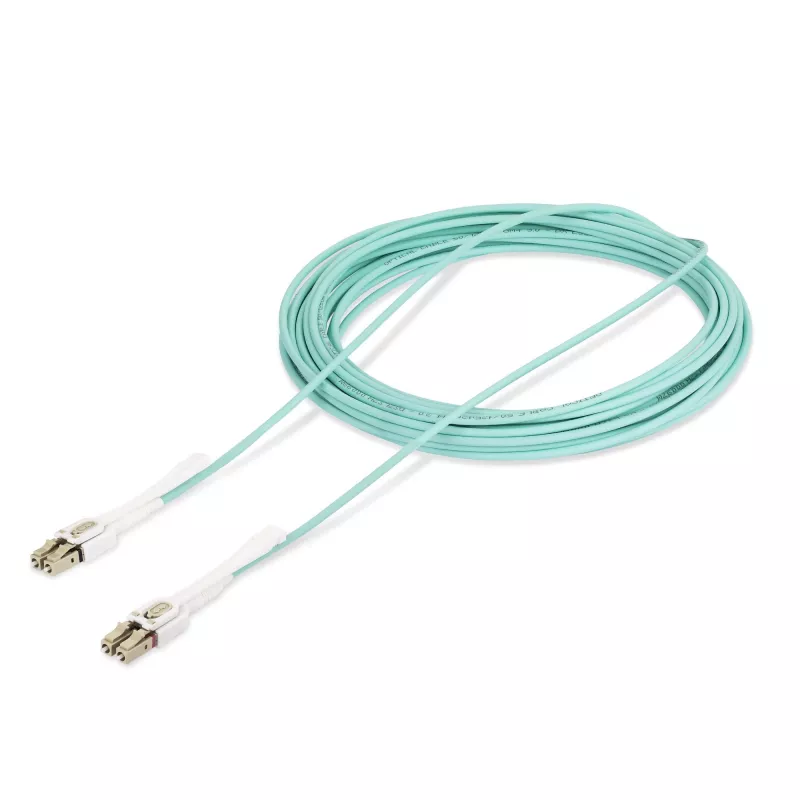 StarTech.com 10m (32.8ft) LC to LC (UPC) OM4 multimodes optiskās šķiedras kabelis ar spiedvelkamajām cilpām, 50/125µm, 100G, lieces nejutīgs, zemi ievietošanas zudumi — LSZH optiskās šķiedras pārlēcējvads