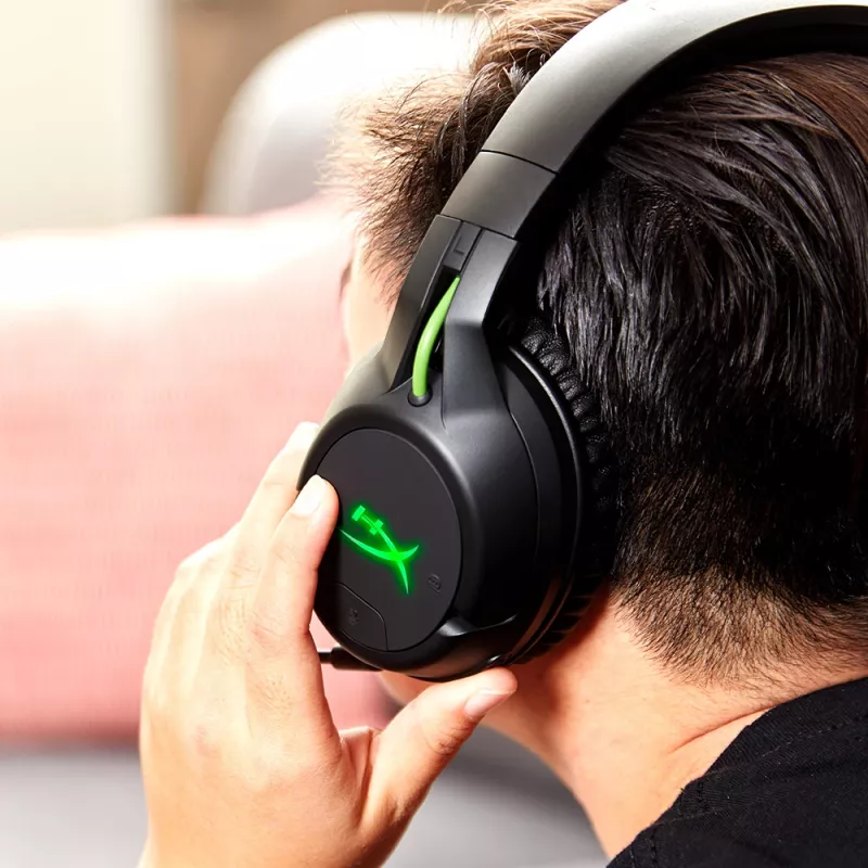 HyperX CloudX Flight - bezvadu spēļu austiņas (melnas-zaļas) - Xbox