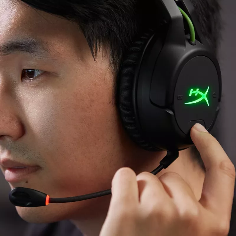 HyperX CloudX Flight - bezvadu spēļu austiņas (melnas-zaļas) - Xbox