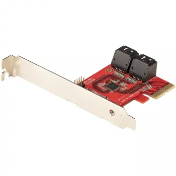 StarTech.com SATA PCIe karte - 4-portu PCIe SATA paplašināšanas karte - 6Gbps - zema profila kronšteins - novietoti viens virs otra SATA savienotāji - ASM1164 bez RAID - PCI Express uz SATA pārveidotājs