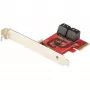 StarTech.com SATA PCIe karte - 4-portu PCIe SATA paplašināšanas karte - 6Gbps - zema profila kronšteins - novietoti viens virs otra SATA savienotāji - ASM1164 bez RAID - PCI Express uz SATA pārveidotājs