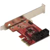 StarTech.com SATA PCIe karte - 4-portu PCIe SATA paplašināšanas karte - 6Gbps - zema profila kronšteins - novietoti viens virs otra SATA savienotāji - ASM1164 bez RAID - PCI Express uz SATA pārveidotājs