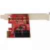 StarTech.com SATA PCIe karte - 4-portu PCIe SATA paplašināšanas karte - 6Gbps - zema profila kronšteins - novietoti viens virs otra SATA savienotāji - ASM1164 bez RAID - PCI Express uz SATA pārveidotājs