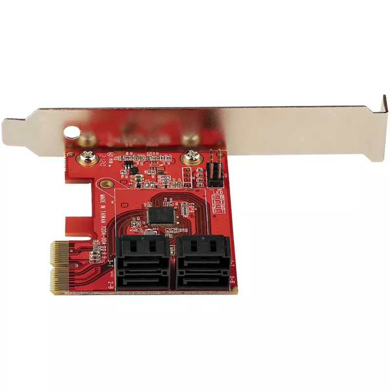 StarTech.com SATA PCIe karte - 4-portu PCIe SATA paplašināšanas karte - 6Gbps - zema profila kronšteins - novietoti viens virs otra SATA savienotāji - ASM1164 bez RAID - PCI Express uz SATA pārveidotājs