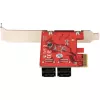 StarTech.com SATA PCIe karte - 4-portu PCIe SATA paplašināšanas karte - 6Gbps - zema profila kronšteins - novietoti viens virs otra SATA savienotāji - ASM1164 bez RAID - PCI Express uz SATA pārveidotājs