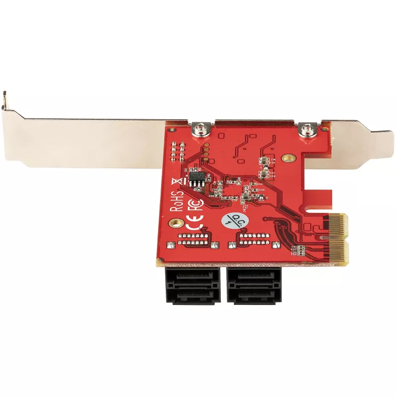 StarTech.com SATA PCIe karte - 4-portu PCIe SATA paplašināšanas karte - 6Gbps - zema profila kronšteins - novietoti viens virs otra SATA savienotāji - ASM1164 bez RAID - PCI Express uz SATA pārveidotājs