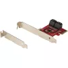 StarTech.com SATA PCIe karte - 4-portu PCIe SATA paplašināšanas karte - 6Gbps - zema profila kronšteins - novietoti viens virs otra SATA savienotāji - ASM1164 bez RAID - PCI Express uz SATA pārveidotājs
