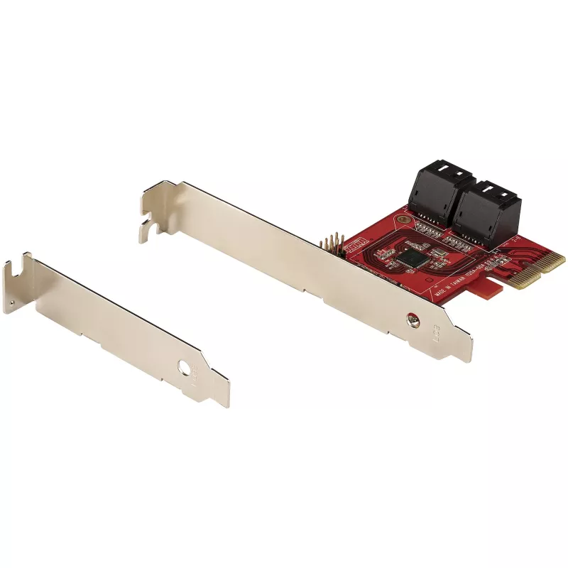 StarTech.com SATA PCIe karte - 4-portu PCIe SATA paplašināšanas karte - 6Gbps - zema profila kronšteins - novietoti viens virs otra SATA savienotāji - ASM1164 bez RAID - PCI Express uz SATA pārveidotājs