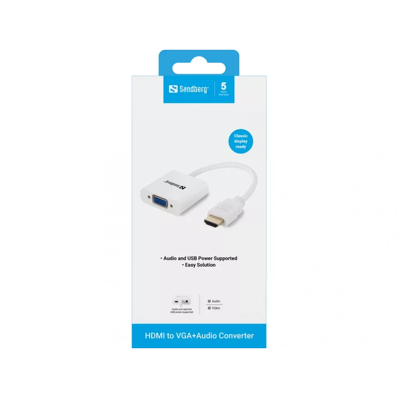 HDMI uz VGA+Audio pārveidotājs Sandberg 508-77
