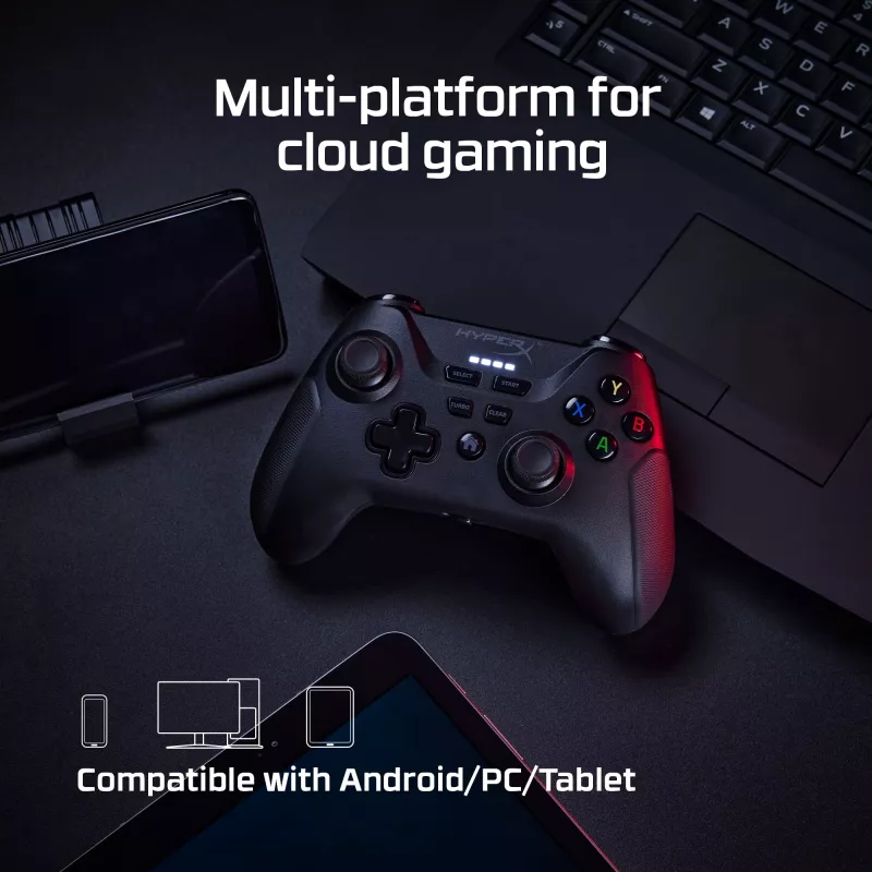 HyperX Clutch - bezvadu spēļu kontrolieris (melns) - mobilajām ierīcēm un datoram