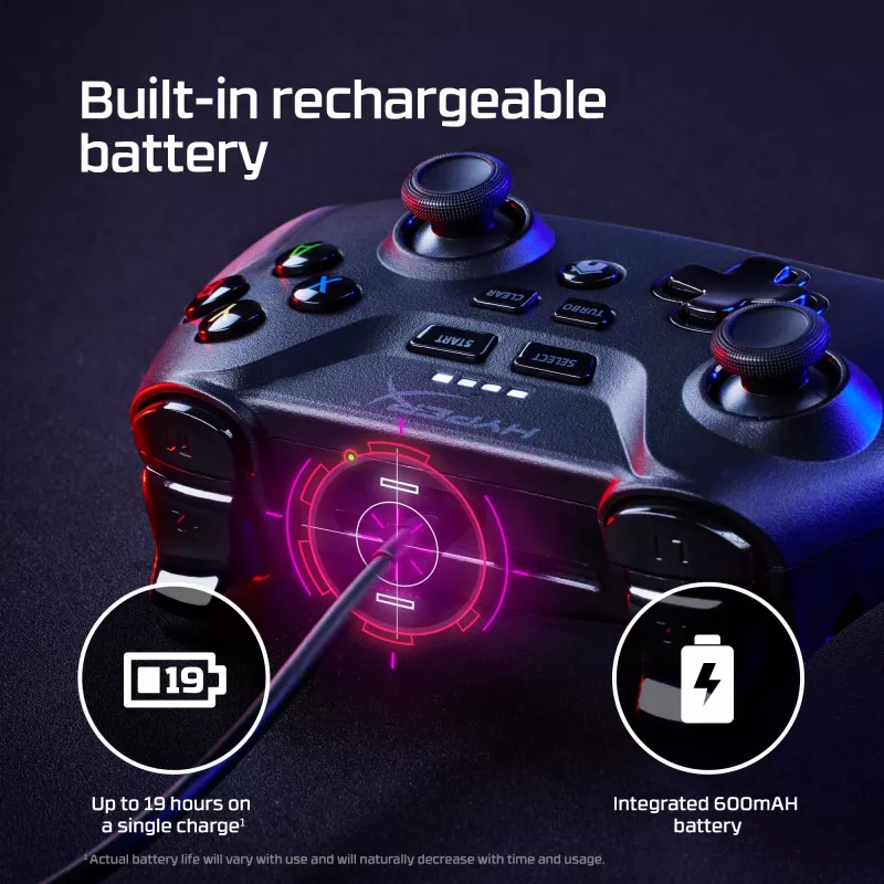 HyperX Clutch - bezvadu spēļu kontrolieris (melns) - mobilajām ierīcēm un datoram