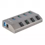 StarTech.com 4 portu pašdarbināms USB-C centrmezgls ar individuāliem ieslēgšanas/izslēgšanas slēdžiem, USB 3.0 5 Gbps paplašināšanas centrmezgls ar barošanas bloku, galddatora/klēpjdatora USB-C uz USB-A centrmezgls, USB Type-C centrmezgls ar BC 1.2