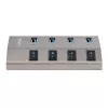 StarTech.com 4 portu pašdarbināms USB-C centrmezgls ar individuāliem ieslēgšanas/izslēgšanas slēdžiem, USB 3.0 5 Gbps paplašināšanas centrmezgls ar barošanas bloku, galddatora/klēpjdatora USB-C uz USB-A centrmezgls, USB Type-C centrmezgls ar BC 1.2