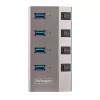 StarTech.com 4 portu pašdarbināms USB-C centrmezgls ar individuāliem ieslēgšanas/izslēgšanas slēdžiem, USB 3.0 5 Gbps paplašināšanas centrmezgls ar barošanas bloku, galddatora/klēpjdatora USB-C uz USB-A centrmezgls, USB Type-C centrmezgls ar BC 1.2