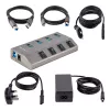 StarTech.com 4 portu pašdarbināms USB-C centrmezgls ar individuāliem ieslēgšanas/izslēgšanas slēdžiem, USB 3.0 5 Gbps paplašināšanas centrmezgls ar barošanas bloku, galddatora/klēpjdatora USB-C uz USB-A centrmezgls, USB Type-C centrmezgls ar BC 1.2