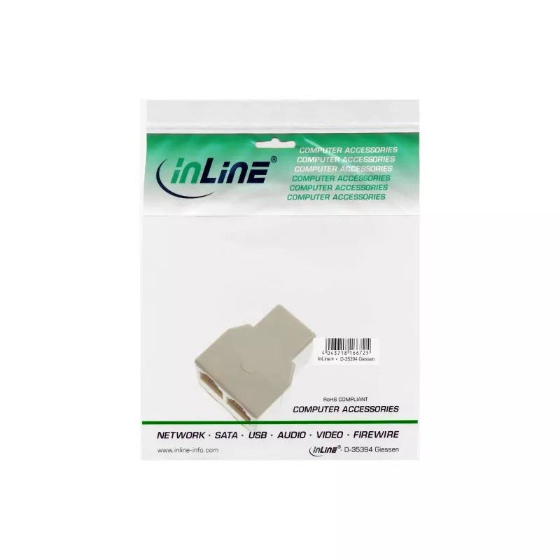 InLine Modularais sadalītājs 1x RJ12 ligzda / 2x RJ12 ligzda 69999B