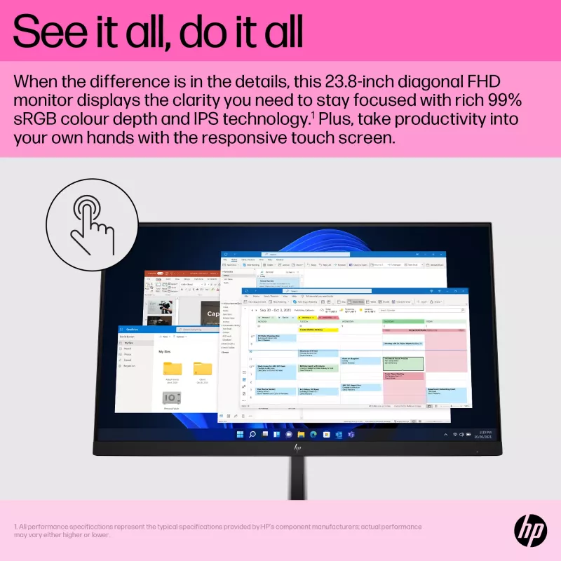 Monitors HP E24t G5 23.8 collu skārienjūtīgs Full HD LCD 1920x1080